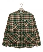 Columbiaコロンビア）の古着「CHICAGO AVENUE SHIRT / シカゴアベニューシャツ　ネルシャツ　バンドカラー　タータンチェック　ポケットデザイン」｜グリーン