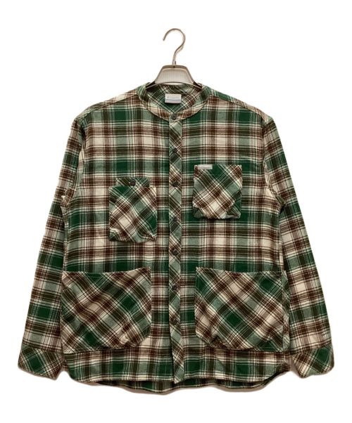 Columbia（コロンビア）Columbia (コロンビア) CHICAGO AVENUE SHIRT / シカゴアベニューシャツ　ネルシャツ　バンドカラー　タータンチェック　ポケットデザイン グリーン サイズ:Lの古着・服飾アイテム