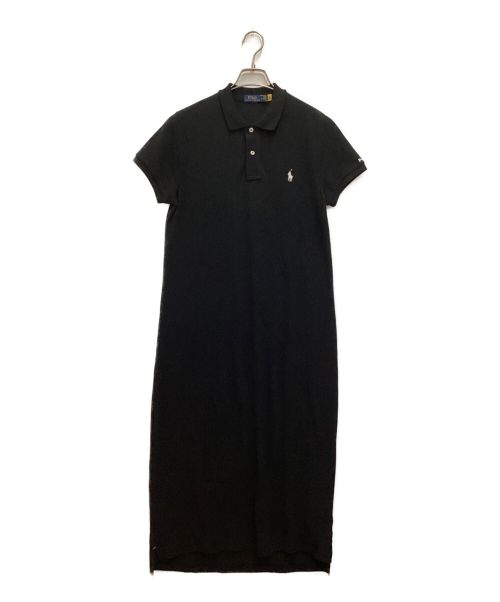 POLO RALPH LAUREN（ポロ・ラルフローレン）POLO RALPH LAUREN (ポロ・ラルフローレン) COTTON MESH POLO DRESS / コットンメッシュポロドレス　ロングワンピース ブラック サイズ:Mの古着・服飾アイテム