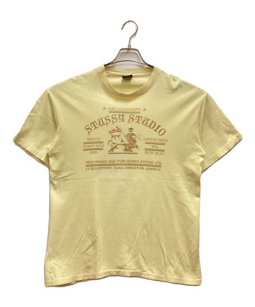 stussy（ステューシー）stussy (ステューシー) 90SプリントTee クルーネック  イエロー サイズ:Mediumの古着・服飾アイテム