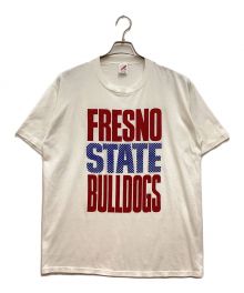 JERZEES（ジャージーズ）の古着「80S カレッジTee クルーネック FRESNO STATE BULLDOGS カリフォルニア州立大学ブルドッグス USA製」｜ホワイト