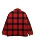 WOOLRICH (ウールリッチ) 古着バッファローチェックジャケット　ブルゾン　襟コーデュロイ　ジップ　USA製 レッド サイズ:M：10000円