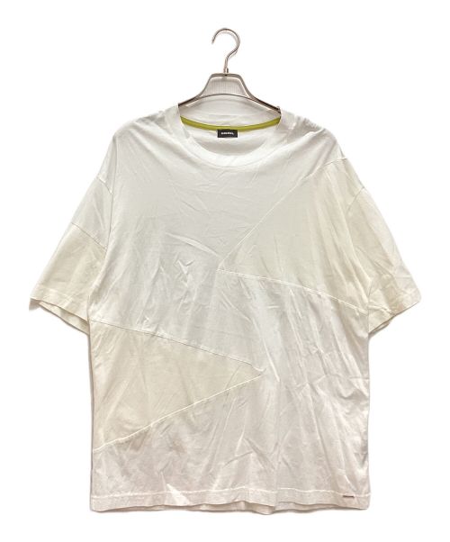 DIESEL（ディーゼル）DIESEL (ディーゼル) パネルビッグTee クルーネック ホワイト サイズ:XLの古着・服飾アイテム