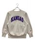 Champion REVERSE WEAVE（チャンピオンリバースウィーブ）の古着「90S KANSASスウェット　クルーネック　ロゴ」｜グレー