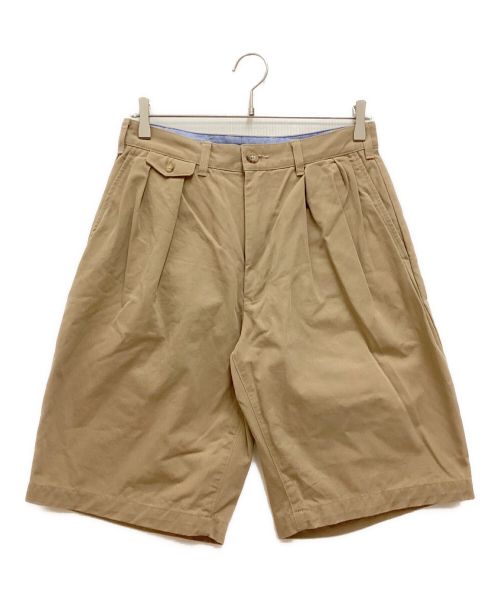 BEAMS PLUS（ビームスプラス）BEAMS PLUS (ビームスプラス) 2 Pleats Shorts Twill / 2プリーツ ショーツ ツイル　チノハーフパンツ ベージュ サイズ:Sの古着・服飾アイテム