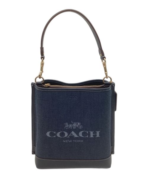 COACH（コーチ）COACH (コーチ) モリー　バケット　22デニムバッグ　ハンドバッグ　ロゴ インディゴの古着・服飾アイテム