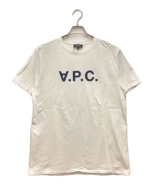 A.P.C.（アーペーセー）A.P.C. (アーペーセー) ロゴtee クルーネック ホワイト サイズ:Lの古着・服飾アイテム