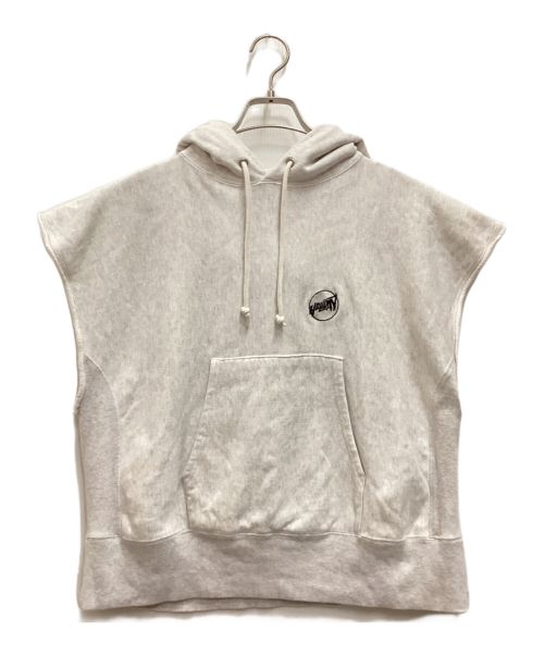 holiday（ホリデー）HOLIDAY (ホリデー) ULTRA HEAVY SWEAT HOODIE / ウルトラヘビースウェットフーディ　ノースリーブパーカー ライトグレー サイズ:ONE-SIZEの古着・服飾アイテム