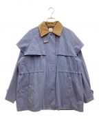 6(ROKU) BEAUTY&YOUTHロク ビューティーアンドユース）の古着「COTTON BAFU CORDUROY COLLAR JACKET / コットン バフ コーデュロイ カラー ジャケット」｜スカイブルー