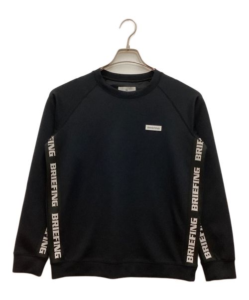 BRIEFING（ブリーフィング）BRIEFING (ブリーフィング) SIDE LOGO LINE CREW NECK / サイドロゴラインクルーネック　カットソー　スウェット ブラック サイズ:Mの古着・服飾アイテム