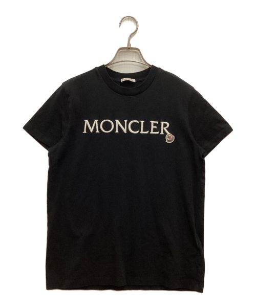 MONCLER（モンクレール）MONCLER (モンクレール) ロゴ刺繍Tシャツ　クルーネック　MAGLIA MANICHE CORTE ブラック サイズ:Sの古着・服飾アイテム