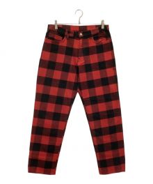 PHINGERIN（フィンガリン）の古着「JT2 JEANS PLAID バッファローチェック コットン モールスキン」｜レッド