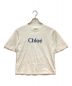 Chloe（クロエ）の古着「Crew Neck T-Shirts / クルーネックTシャツ　花柄　ロゴ　フレアスリーブ」｜ホワイト