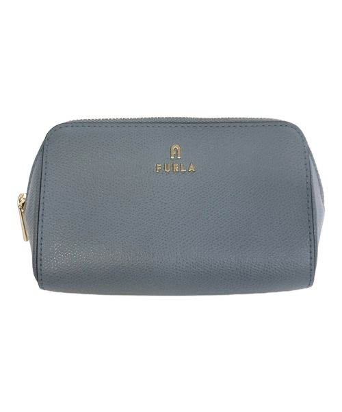 FURLA camelia（フルラ カメリア）FURLA camelia (フルラ カメリア) コスメケース スカイブルーの古着・服飾アイテム