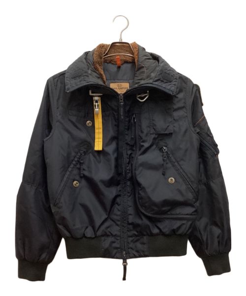 PARAJUMPERS（パラジャンパーズ）Parajumpers (パラジャンパーズ) フライトジャケット　フーディ　ワッペン　襟ボア ブラック サイズ:LARGEの古着・服飾アイテム