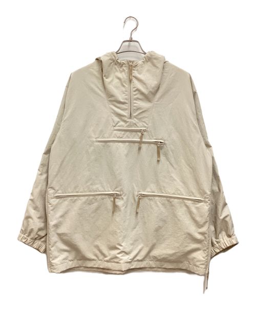 DAIWA PIER39（ダイワ ピア39）DAIWA PIER39 (ダイワ ピア39) Tech Anorak Parka / テックアノラックパーカー　ハーフジップ　ナイロン　オーバーサイズ アイボリー サイズ:Mの古着・服飾アイテム