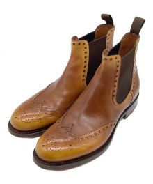 Santoni（サントーニ）の古着「サイドゴアブーツ　ウイングチップ」｜ブラウン