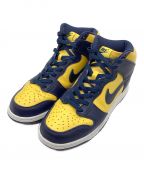 NIKEナイキ）の古着「DUNK HI SP MICHIGAN / ダンク ハイ SP ミシガン」｜イエロー×ネイビー