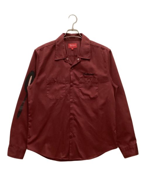 SUPREME（シュプリーム）Supreme (シュプリーム) Rose L/S Work Shirt / ローズロングスリーブワークシャツ ボルドー サイズ:Sの古着・服飾アイテム