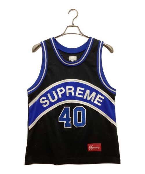 SUPREME（シュプリーム）Supreme (シュプリーム) Curve Basketball Jersey / カーブバスケットボールジャージ　ゲームシャツ　タンクトップ　17SS  ネイビー×ブラック サイズ:Sの古着・服飾アイテム