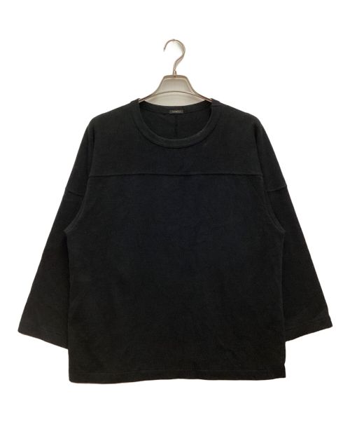 COMOLI（コモリ）COMOLI (コモリ) フットボールTシャツ　クルーネック　カットソー　コットン　23AW ブラック サイズ:1の古着・服飾アイテム