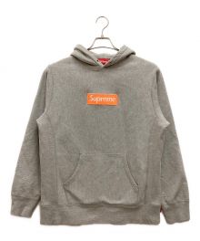 SUPREME（シュプリーム）の古着「Box Logo Hooded Sweatshirt / ボックスロゴ フーデッド スウェットシャツ 17AW」｜グレー×オレンジ