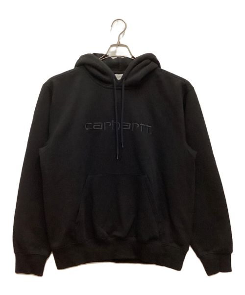 Carhartt WIP（カーハート ワークインプログレス）CARHARTT WIP (カーハート) HOODED CARHARTT SWEATSHIRT / フーデッド カーハート スウェットシャツ　ロゴ刺繍　裏起毛 ブラック サイズ:Mの古着・服飾アイテム