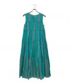 ne quittez pasヌキテパ）の古着「Cotton Stripe Sleeveless Gather Dress」｜グリーン