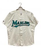 RUSSELL ATHLETICラッセルアスレチック）の古着「90S ベースボールシャツ FLORIDA MARLINS USA製」｜ホワイト