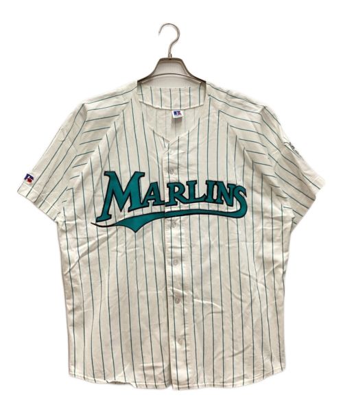 RUSSELL ATHLETIC（ラッセルアスレチック）RUSSELL ATHLETIC (ラッセルアスレチック) 90S ベースボールシャツ FLORIDA MARLINS USA製 ホワイト サイズ:XLの古着・服飾アイテム