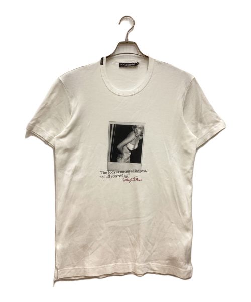 DOLCE & GABBANA（ドルチェ＆ガッバーナ）DOLCE & GABBANA (ドルチェ＆ガッバーナ) マリリンモンロー  フォトTシャツ　クルーネック　コットン ホワイト サイズ:52の古着・服飾アイテム