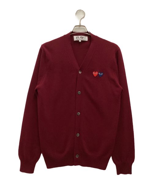 PLAY COMME des GARCONS（プレイ コムデギャルソン）PLAY COMME des GARCONS (プレイ コムデギャルソン) Vネックカーディガン レッド サイズ:Lの古着・服飾アイテム