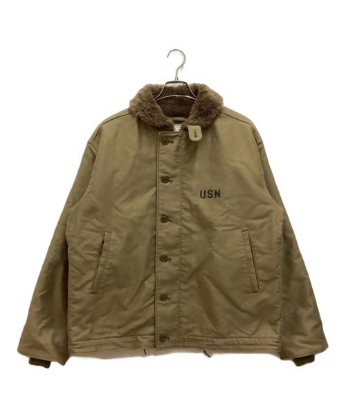 HOUSTON（ヒューストン）HOUSTON (ヒューストン) N-1デッキジャケット U.S.NAVY  カーキ サイズ:44の古着・服飾アイテム