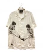 LIMITATOリミタート）の古着「グラフィックプリント半袖シャツ　オープンカラー　ジミ・ヘンドリックス」｜ホワイト