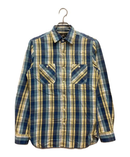 RRL（ダブルアールエル）RRL (ダブルアールエル) チェックワークシャツ　インドコットン ブルー サイズ:XSの古着・服飾アイテム