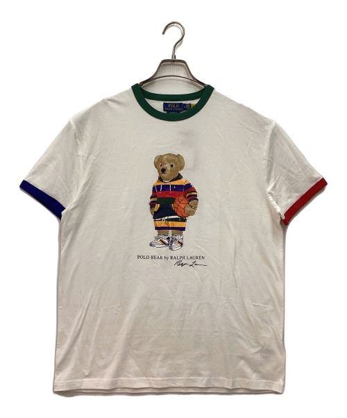 POLO RALPH LAUREN（ポロ・ラルフローレン）POLO RALPH LAUREN (ポロ・ラルフローレン) ポロベアリンガーTシャツ ホワイト サイズ:Mの古着・服飾アイテム