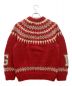 hysterics (ヒステリックス) CANADIAN SWEATER (カナディアンセーター) カウチンニットカーディガン　ノーカラー　フルジップ　ウール レッド サイズ:S：8000円