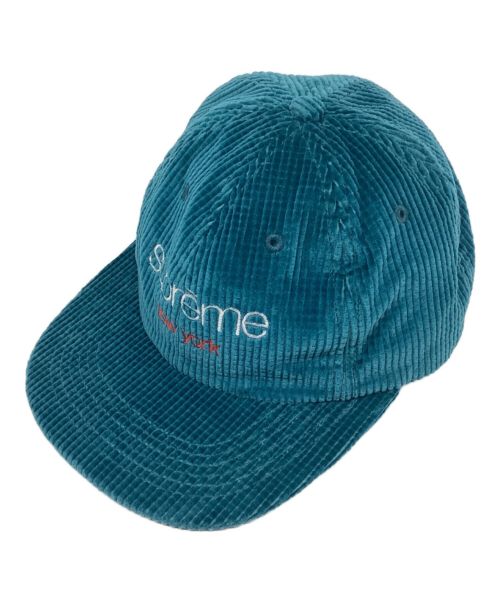 SUPREME（シュプリーム）Supreme (シュプリーム) Corduroy Classic Logo 6-Panel Cap / コーデュロイ クラシックロゴ 6パネル キャップ USA製 ブルーの古着・服飾アイテム