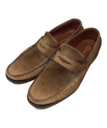 Santoni（サントーニ）の古着「USED加工スウェードローファー」｜ブラウン