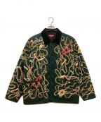 SUPREMEシュプリーム）の古着「Chains Quilted Jacket / チェーンキルトジャケット　コーデュロイカラー　総柄」｜グリーン