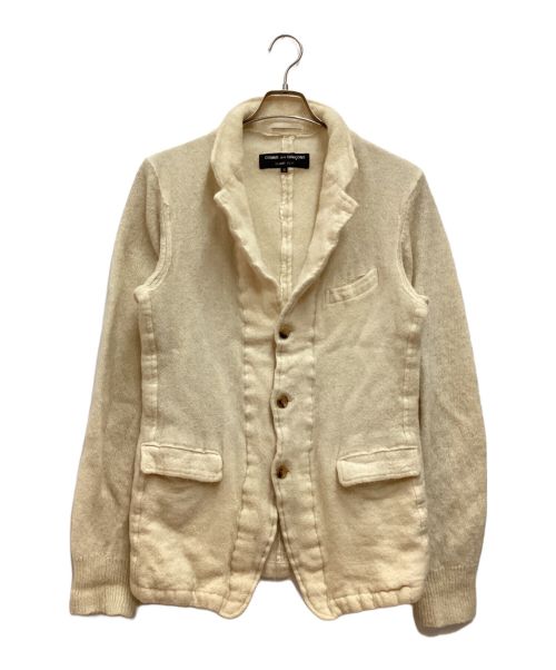 COMME des GARCONS HOMME PLUS（コムデギャルソンオムプリュス）COMME des GARCONS HOMME PLUS (コムデギャルソンオムプリュス) ニット切替ウール縮絨テーラードジャケット AD1994 アイボリー サイズ:Mの古着・服飾アイテム