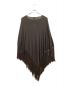 L'appartement (アパルトモン) GOOD GRIEF (グッドグリーフ) Knit Fringe Poncho / ニットフリンジポンチョ　コットン　クルーネック グレー サイズ:F 未使用品：5000円