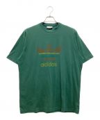 adidasアディダス）の古着「古着トレフォイルTee クルーネック　プリント」｜グリーン