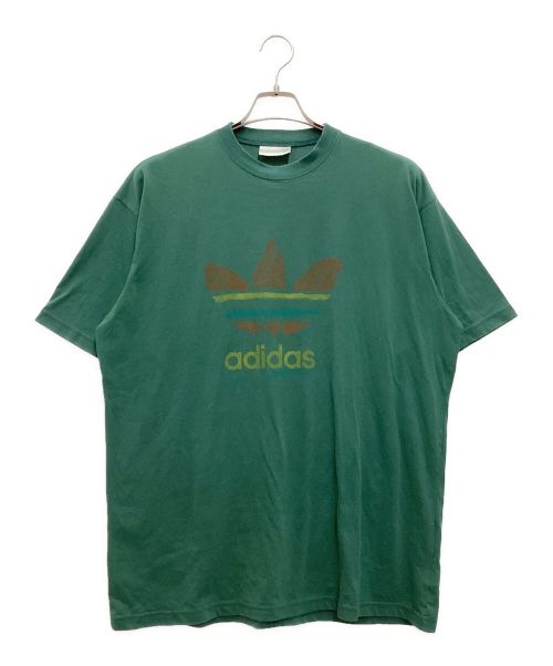 adidas（アディダス）adidas (アディダス) 古着トレフォイルTee クルーネック　プリント グリーン サイズ:Lの古着・服飾アイテム