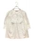 COACH（コーチ）の古着「BRODERIE ANGLAISE BIB SHIRT / ブロドリー アングレーズ ビブ シャツ　ブラウス　コットン　リボン　スカラップ」｜ホワイト