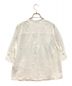 COACH (コーチ) BRODERIE ANGLAISE BIB SHIRT / ブロドリー アングレーズ ビブ シャツ　ブラウス　コットン　リボン　スカラップ ホワイト サイズ:2：6000円