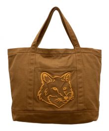 maison kitsune（メゾンキツネ）の古着「BOLD FOX HEAD CLASSIC TOTE BAG / ボールドフォックスヘッド クラシックトートバッグ」｜ブラウン