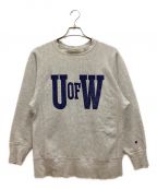 Champion REVERSE WEAVEチャンピオンリバースウィーブ）の古着「90S UofWプリントスウェット USA製」｜グレー