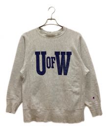 Champion REVERSE WEAVE（チャンピオンリバースウィーブ）の古着「90S UofWプリントスウェット USA製」｜グレー