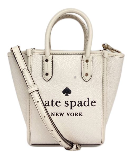 Kate Spade（ケイトスペード）Kate Spade (ケイトスペード) エラ ミニ トート　2WAY　　ショルダーバッグ　ハンドバッグ ホワイトの古着・服飾アイテム